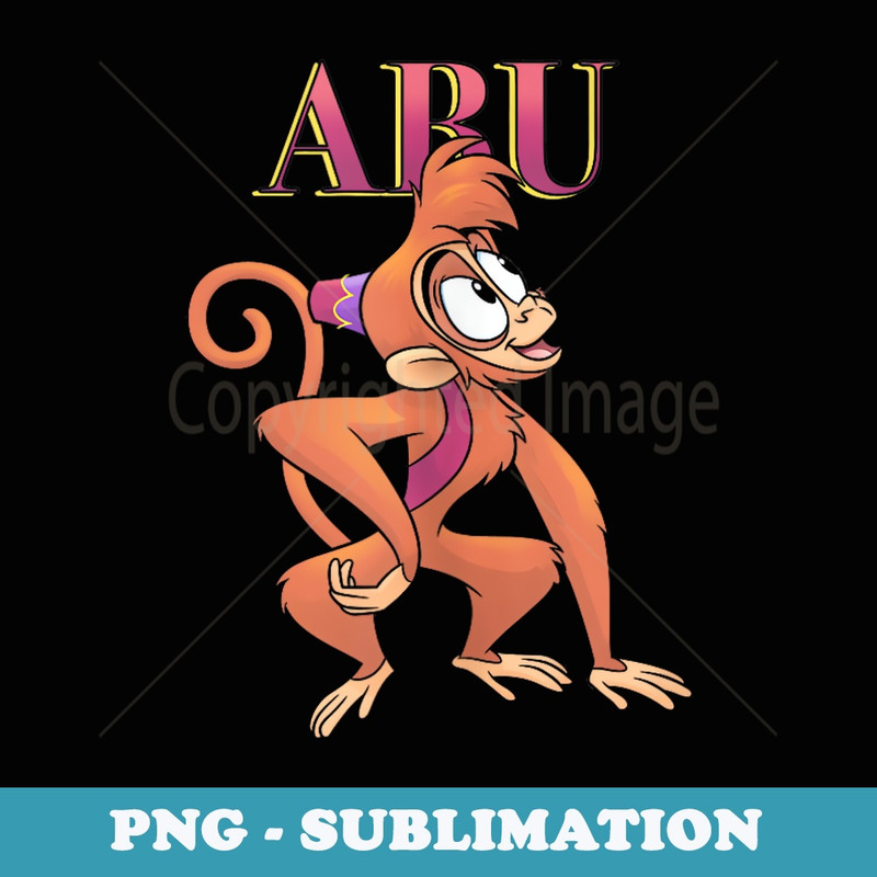 Disney Aladdin Abu Named Looking Up Profile - Instant PNG Sublimation Download