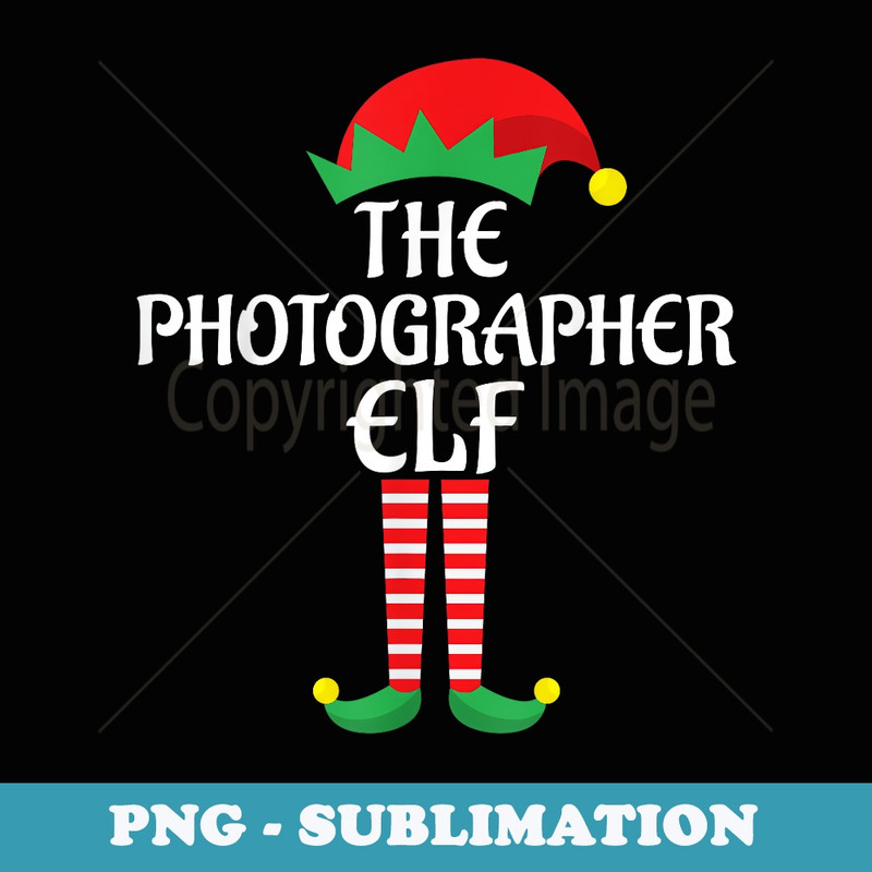 Photographer Elf Christmas Theme Family Group Matching Xmas - Signature Sublimation PNG File