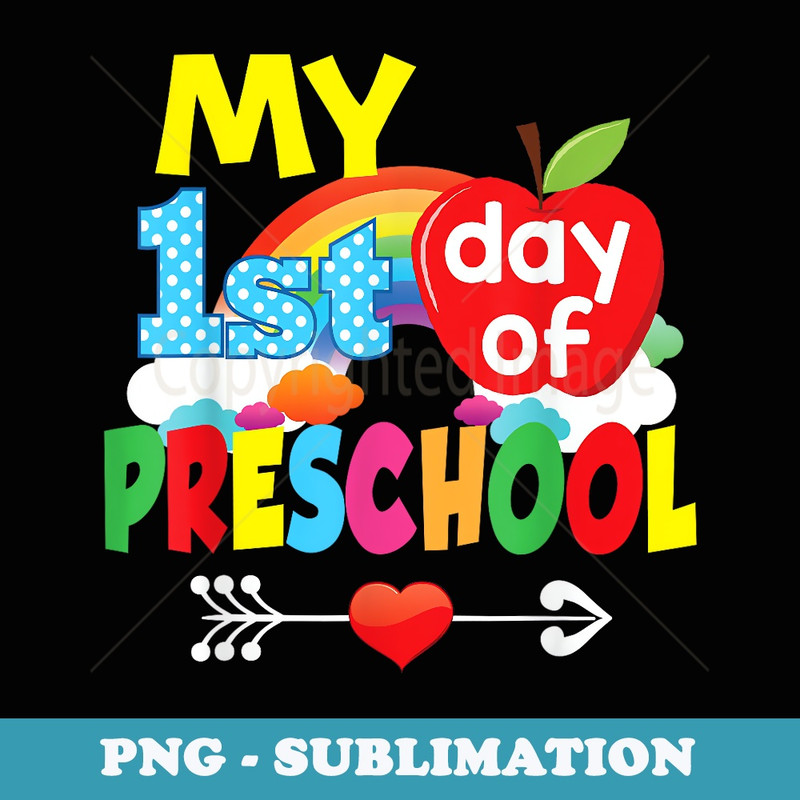 Happy My First Day Of Preschool Back To School Kid Student - Premium PNG Sublimation File