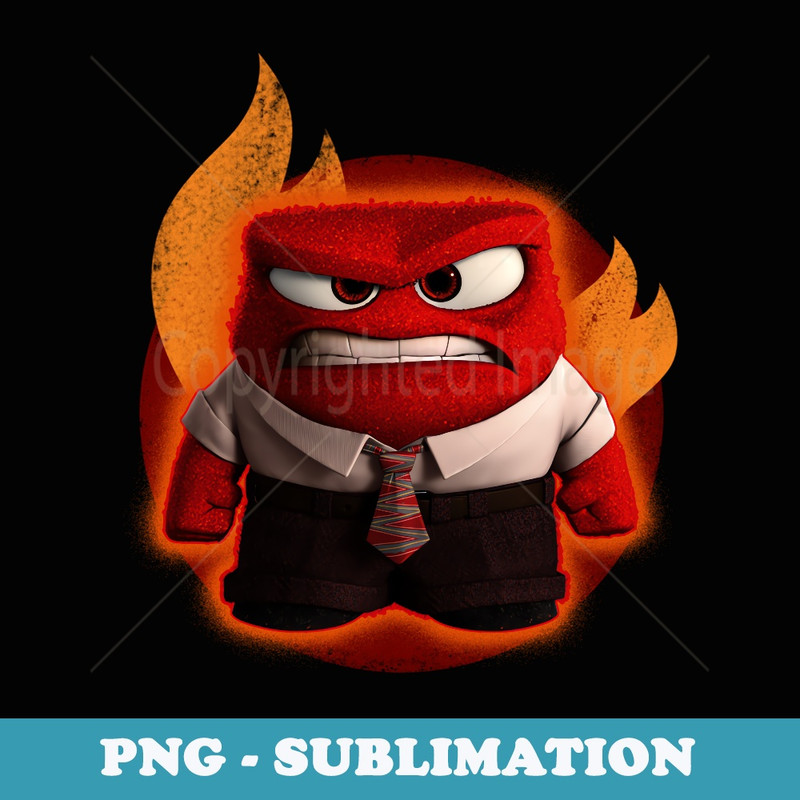 Disney Pixar Inside Out Anger Full Body Flaming Shot - PNG Transparent Sublimation File