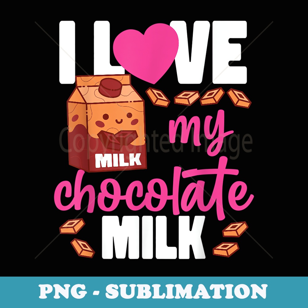 I Love My Chocolate Milk Kawaii Milk Box - Instant Sublimation Digital Download