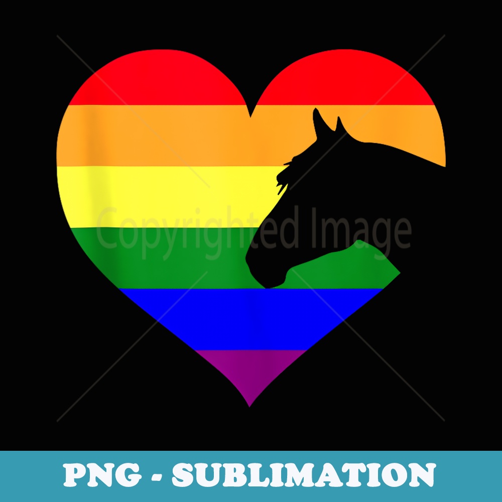 Horse Lover LGBQ Cool Gay Pride Rainbow Flag Ally - Instant PNG Sublimation Download