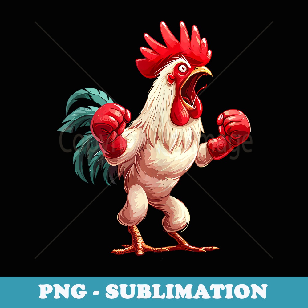 Funny Boxing Chicken With Red Gloves Adults - High-Resolution PNG Sublimation File