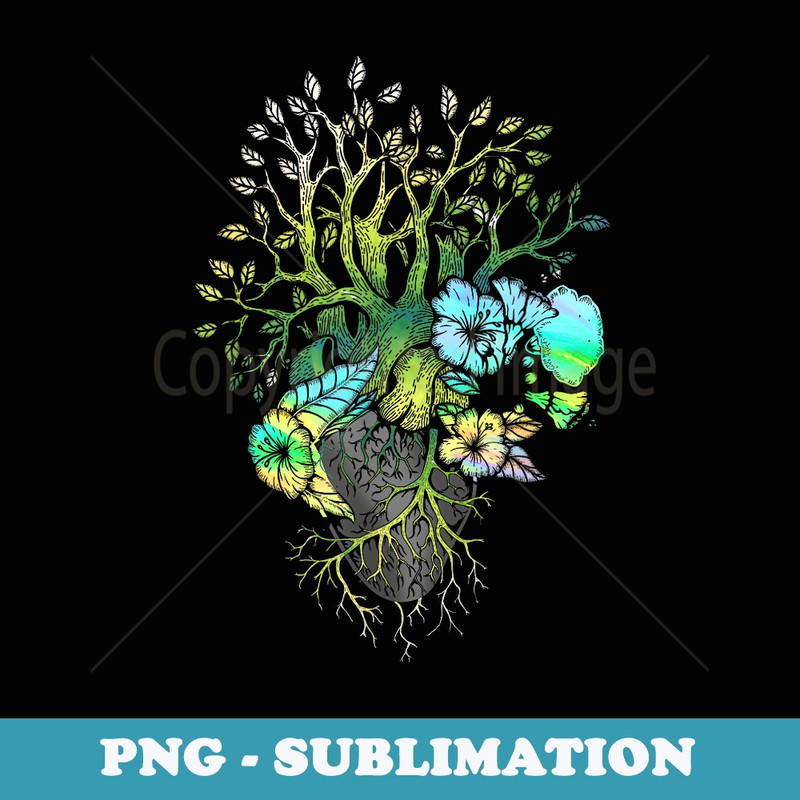 Anatomical Heart And Flowers Funny Cardiologist - PNG Transparent Sublimation Design