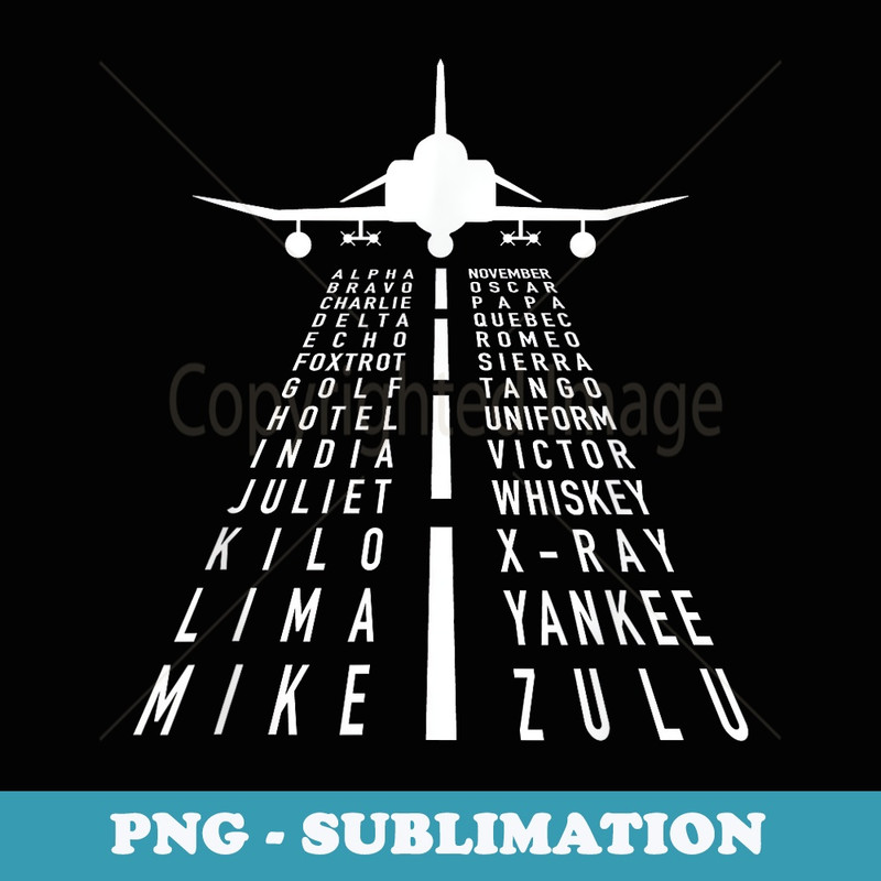 International Phonetic Alphabet with F-4 Phantom II Design - PNG Transparent Sublimation Design