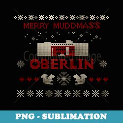 oberlin funny ugly christmas sweater design mudd library - premium sublimation digital download