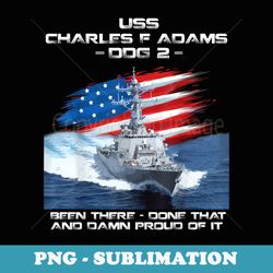 uss charles f adams ddg-2 destroyer ship veteran christmas - high-resolution png sublimation file