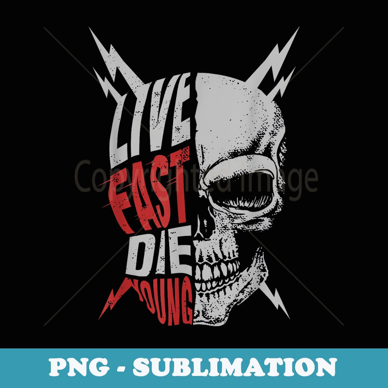 live fast die young vintage distressed motorcycle bikers - Vintage Sublimation PNG Download