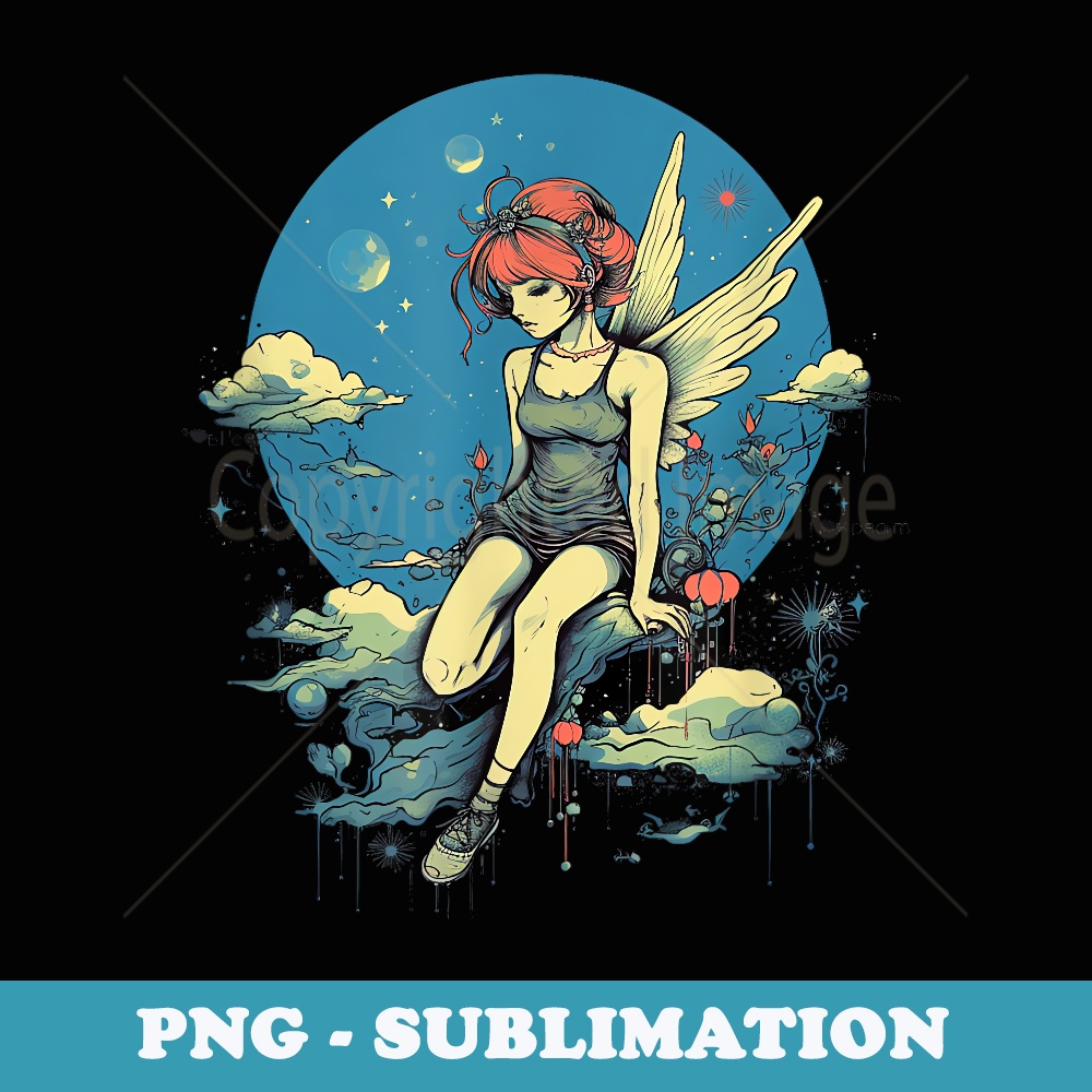Cute Fairycore Fairy Aesthetic Floral Girls - Unique Sublimation PNG Download
