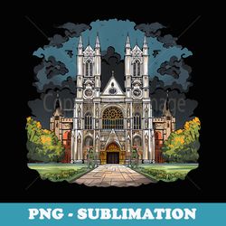 retro style westminster abbey - elegant sublimation png download