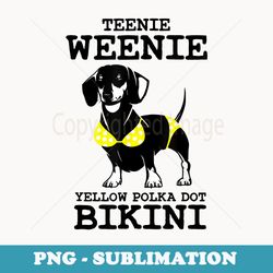 funny dachshund - nie weenie yellow polka dot bikini
