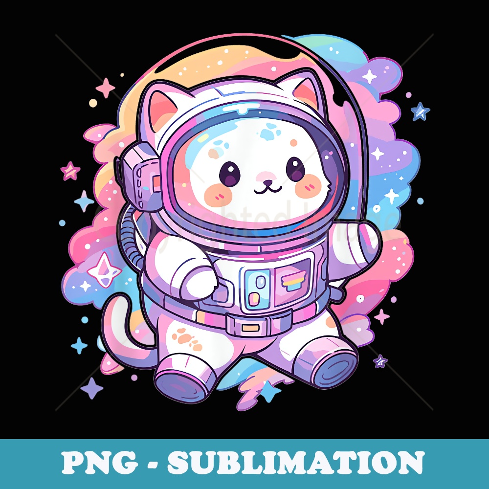 Kawaii Cat In Space Astronaut Anime Cat Lover Girls - Special Edition Sublimation PNG File