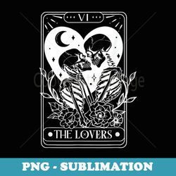 vintage the lovers tarot card skeleton skull loves tarot - exclusive png sublimation download