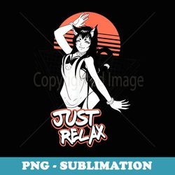 minimalist japanese cute waifu neko cosplay anime t - stylish sublimation digital download