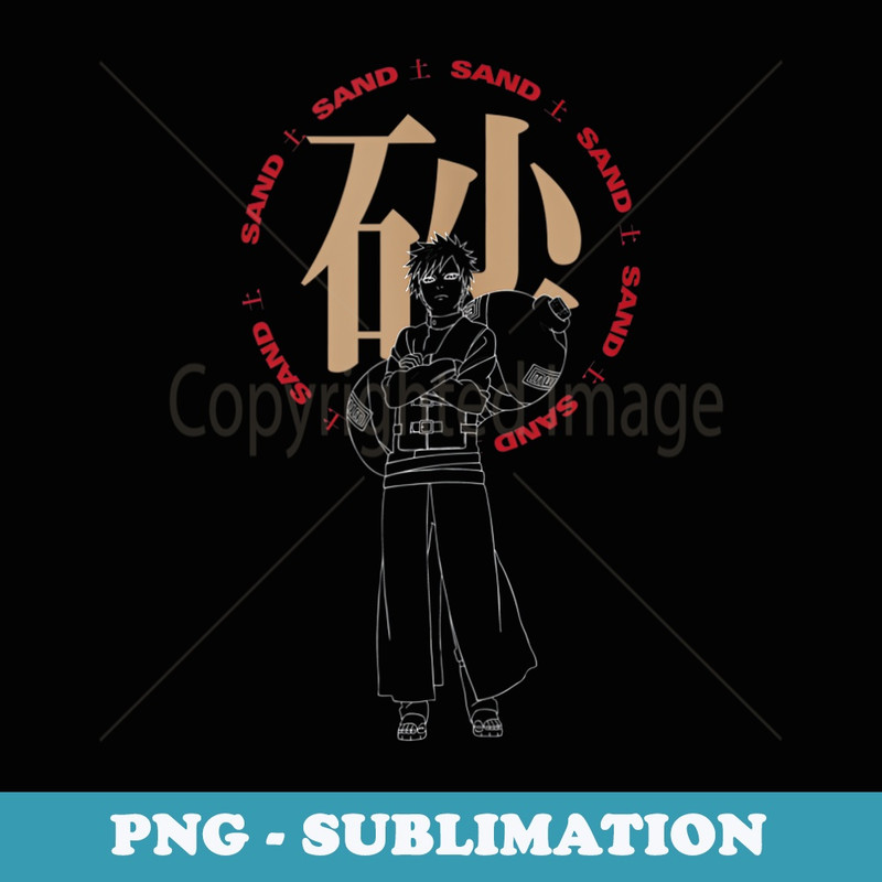 Naruto Shippuden Gaara Sand - PNG Sublimation Digital Download