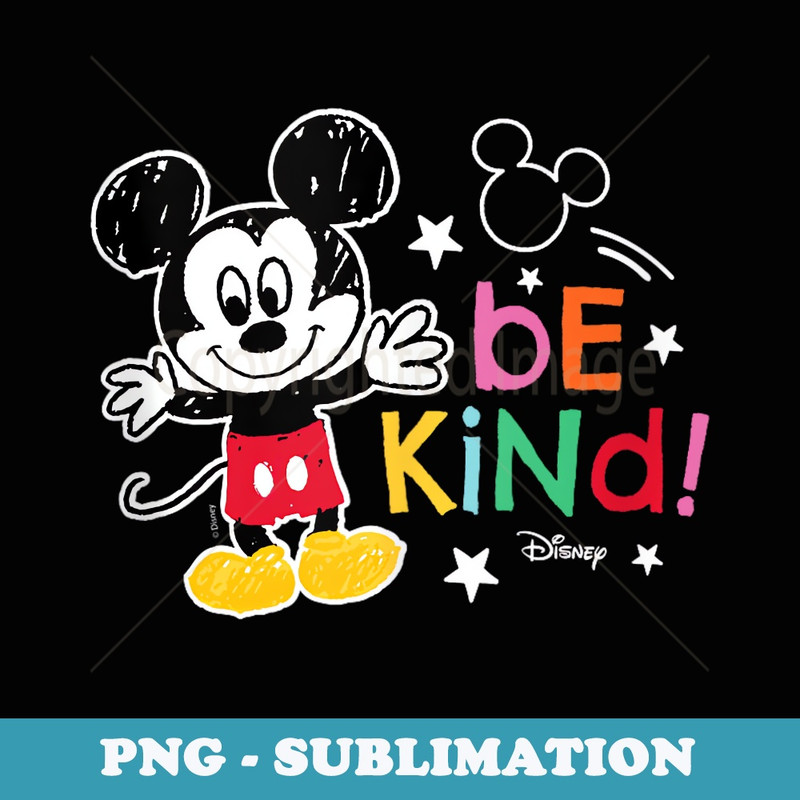 Mickey Mouse - Be Kind Mickey Scribble - Decorative Sublimation PNG File
