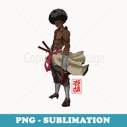 samurai afro black yasuke sengoku warrior ronin anime fan - elegant sublimation png download