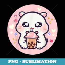 kawaii hamster boba tea bubble tea girl anime fan otaku - premium sublimation digital download