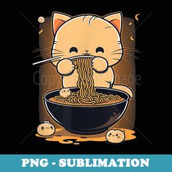kawaii japanese kitten cat ramen noodles anime - instant png sublimation download