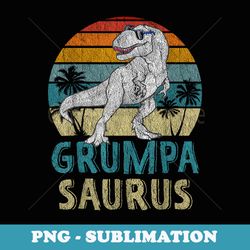 grumpasaurus t rex dinosaur grumpa saurus family matching - vintage sublimation png download