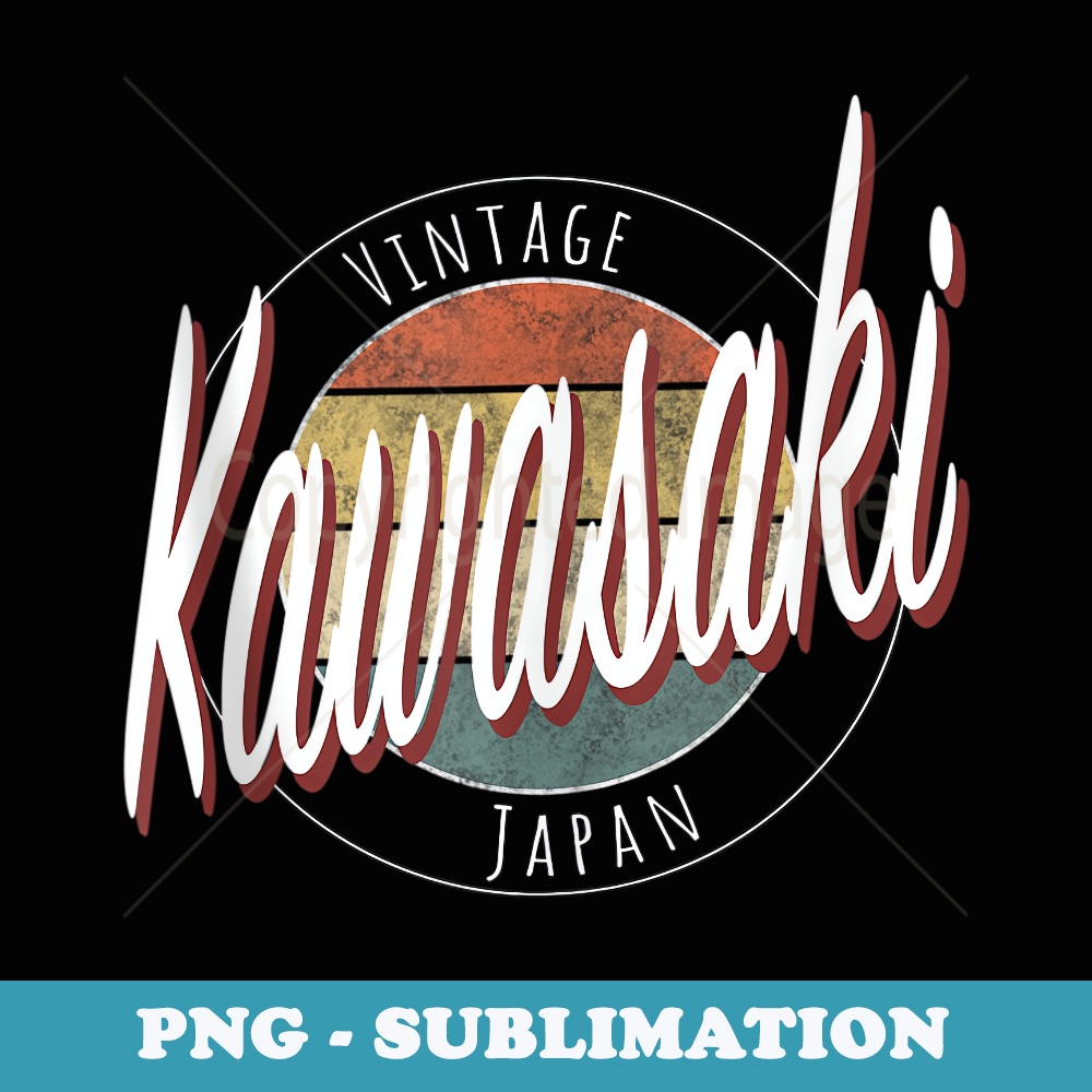 Vintage Kawasaki Japan design - Retro PNG Sublimation Digital Download