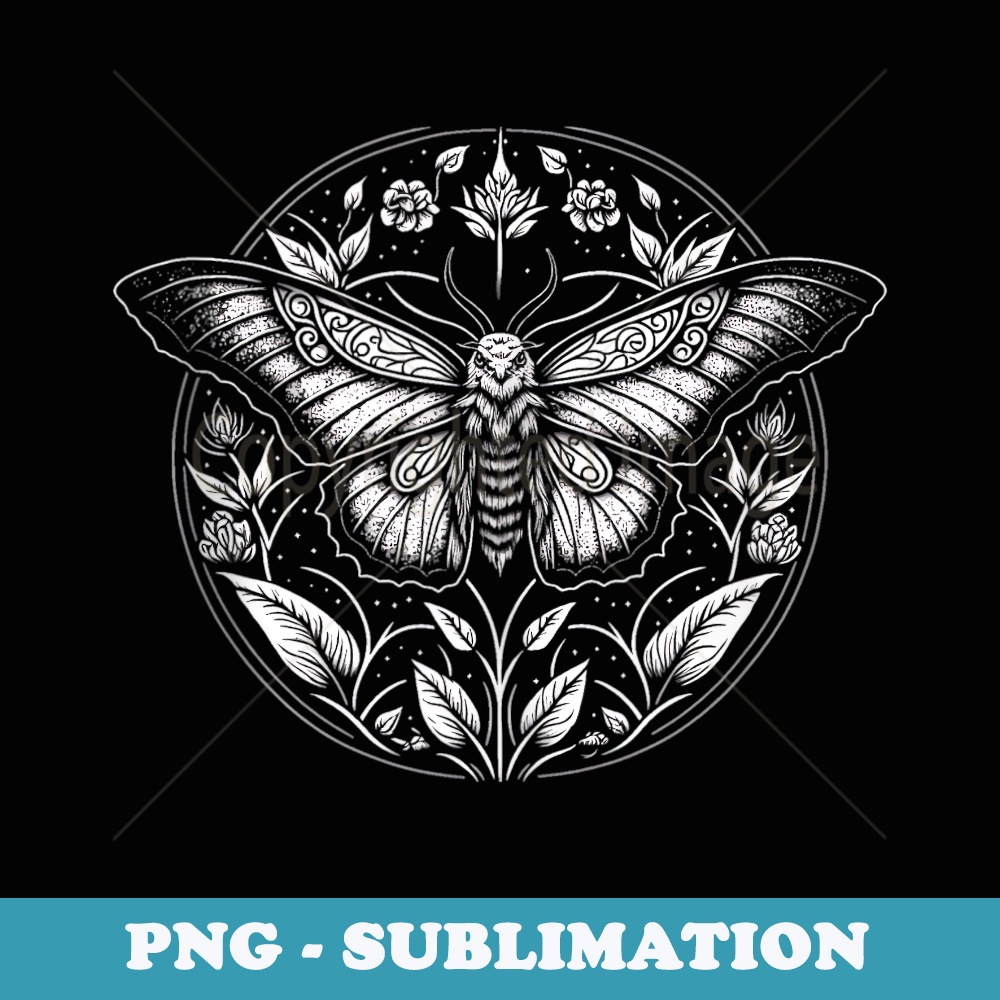Moth Lepidoptera Heterocera Folkloric Wiccan Nature Goth - Exclusive Sublimation Digital File