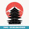Japanese Pagoda Temple - Vintage Pagoda tower - Instant Sublimation Digital Download