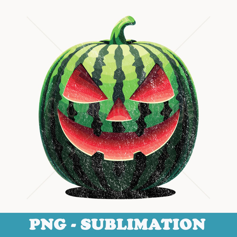 Spooky Summer Watermelon Jack-O-Lantern Happy Summerween - PNG Sublimation Digital Download