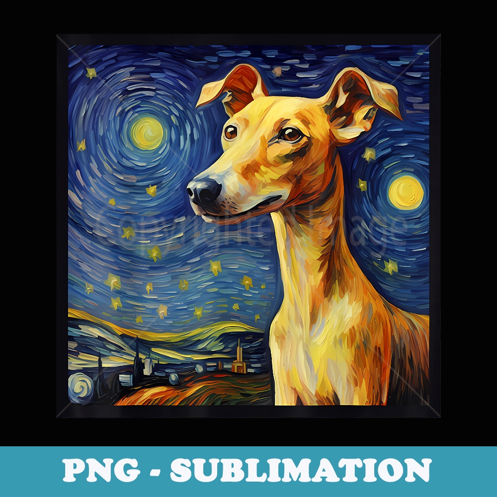 Surreal Starry Night Whippet Dog - Exclusive Sublimation Digital File