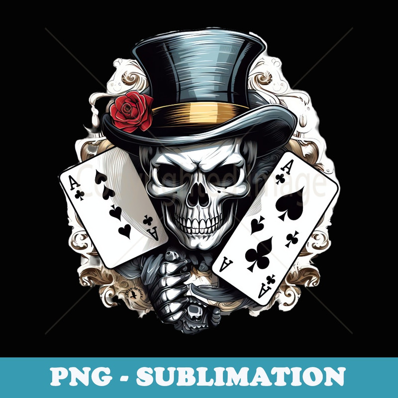 Skull and Ace of Spade Card - Premium Sublimation Digital Download