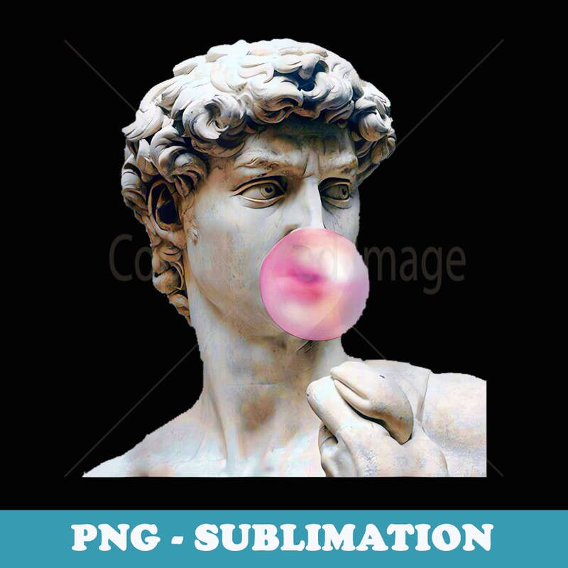 David Michelangelo with Bubblegum Statue Art Man Woman Child - Digital Sublimation Download File