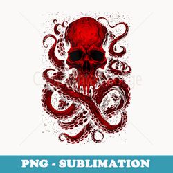 octopus skull monster red krakens cthulhus cool for men boys - aesthetic sublimation digital file