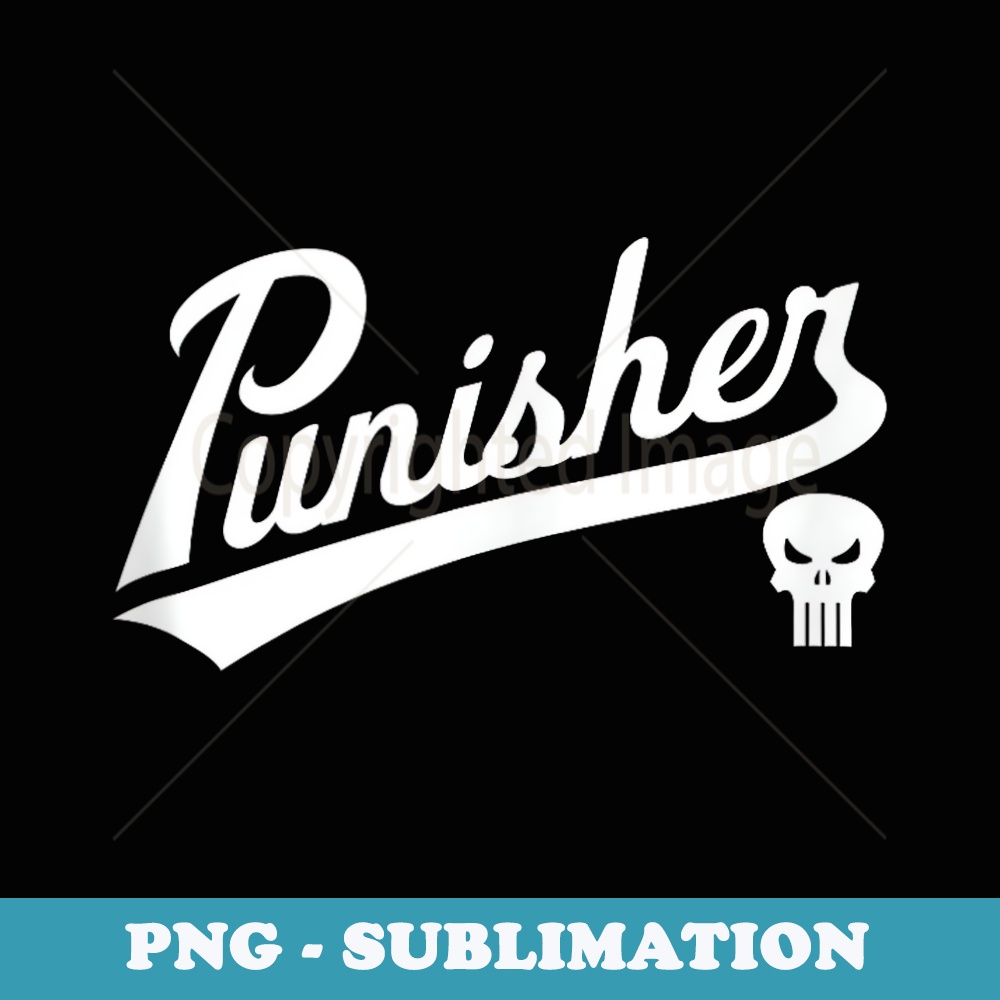 Marvel Punisher Baseball Team Style Logo V3 - Vintage Sublimation PNG Download