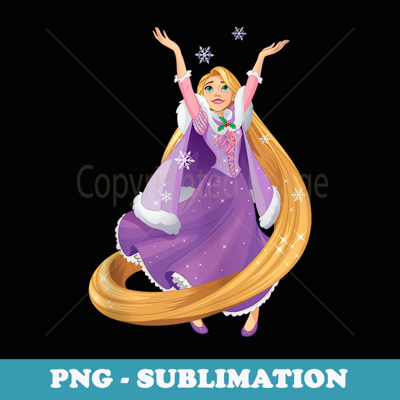 Disney Tangled Princess Rapunzel Holiday - PNG Transparent Sublimation Design