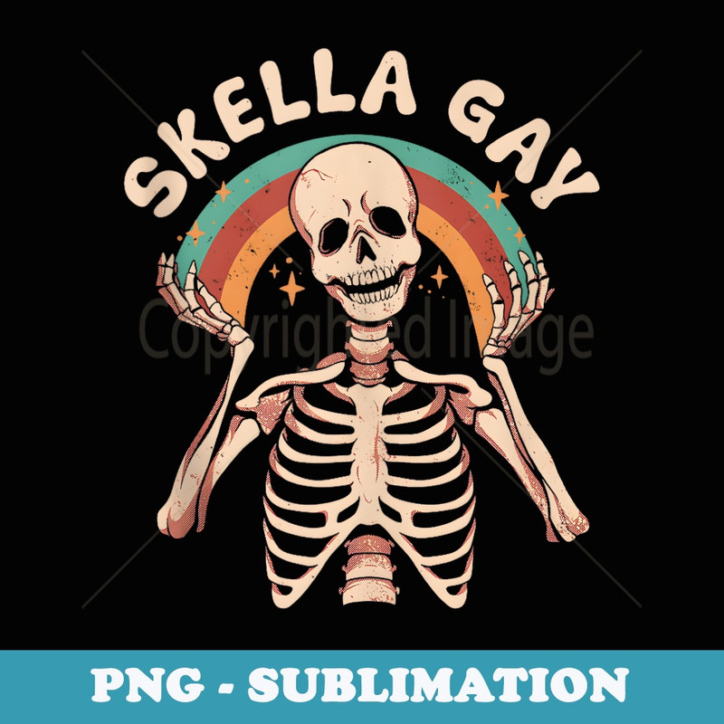 Skeleton Skella Gay Rainbow - Elegant Sublimation PNG Download