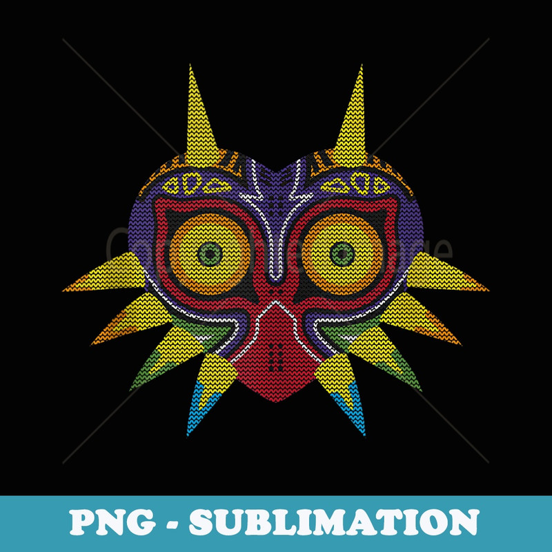 The Legend of Zelda Majoras Mask Knit Style Portrait - PNG Sublimation Digital Download