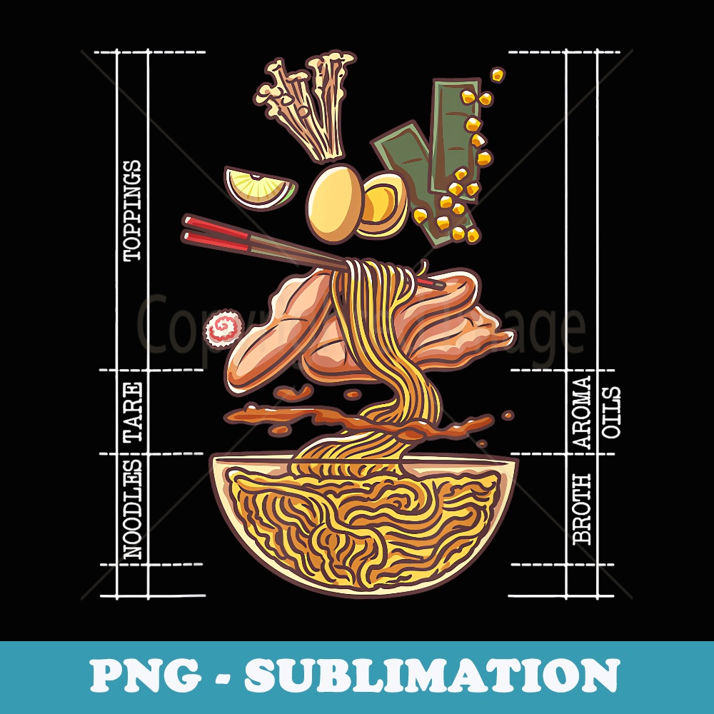 Retro Japanese Kawaii Anime Ramen Men Funny Ramen - Unique Sublimation PNG Download