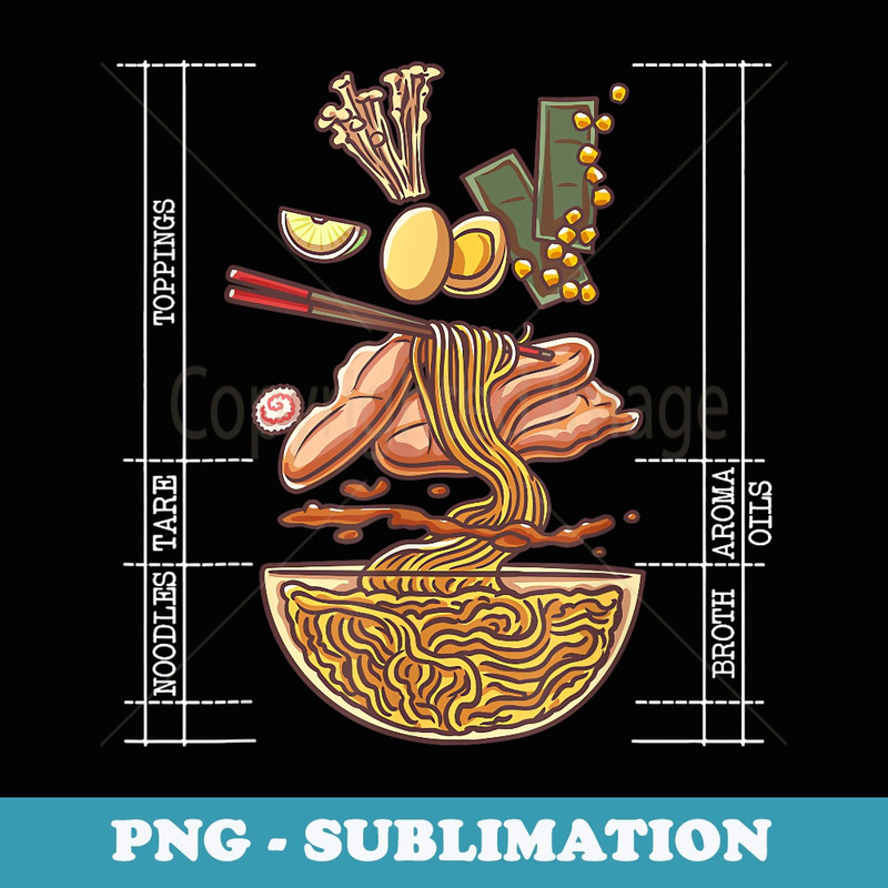 Retro Japanese Kawaii Anime Ramen Men Funny Ramen - Unique Sublimation PNG Download