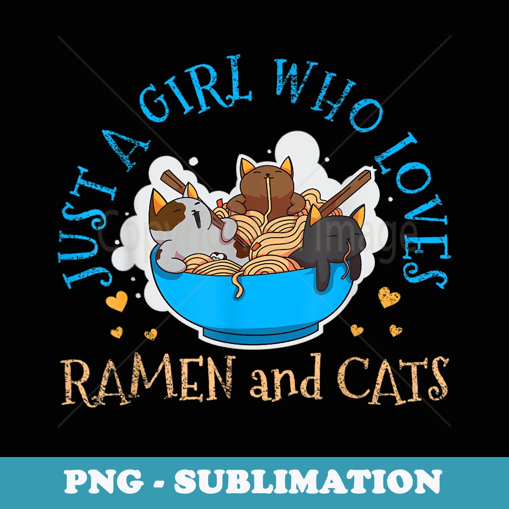 Ramen Cat Anime Kawaii Neko Girl - Trendy Sublimation Digital Download