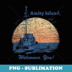jaws vintage amity island - special edition sublimation png file
