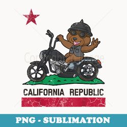 california republic flag bear biker motorcycle - artistic sublimation digital file