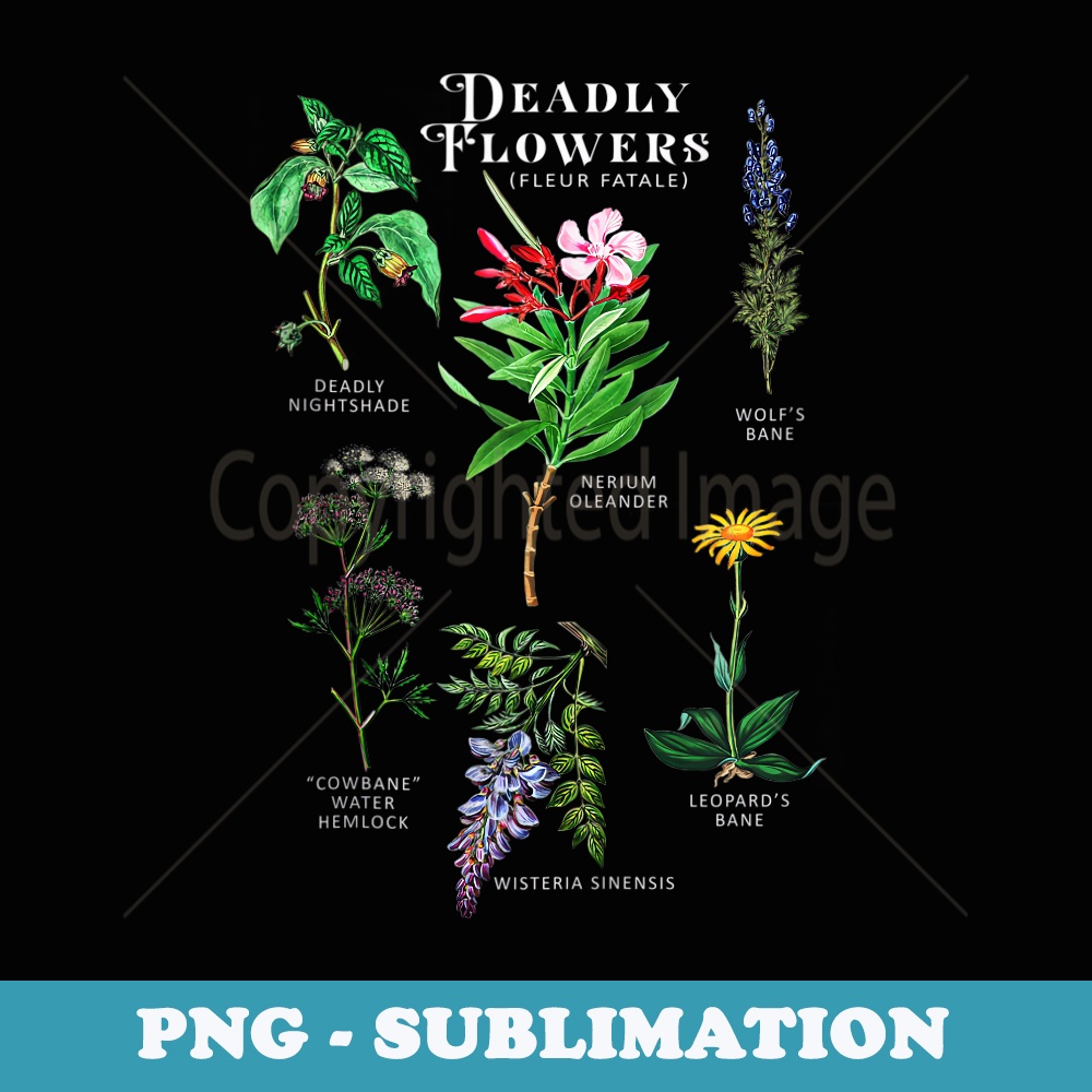 Poisonous Flowers Fleur Fatale Plant Halloween - Instant PNG Sublimation Download