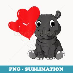 hippo lovers cute baby hippopotamus valentines day - vintage sublimation png download