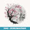 Sakura Tree Japanese Cherry Blossom - Stylish Sublimation Digital Download