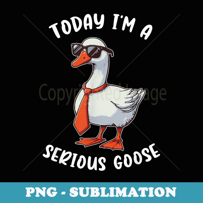 Silly Goose Cute Funny Today Im A Serious Goose retro - Modern Sublimation PNG File