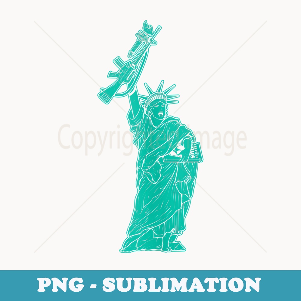 2nd Amendment Red Dawn Guns & Freedom Statue of Liberty - Modern Sublimation PNG File