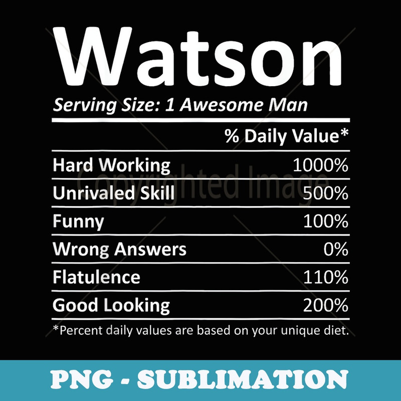 WATSON Nutrition Funny Birthday Personalized Name Idea - PNG Sublimation Digital Download