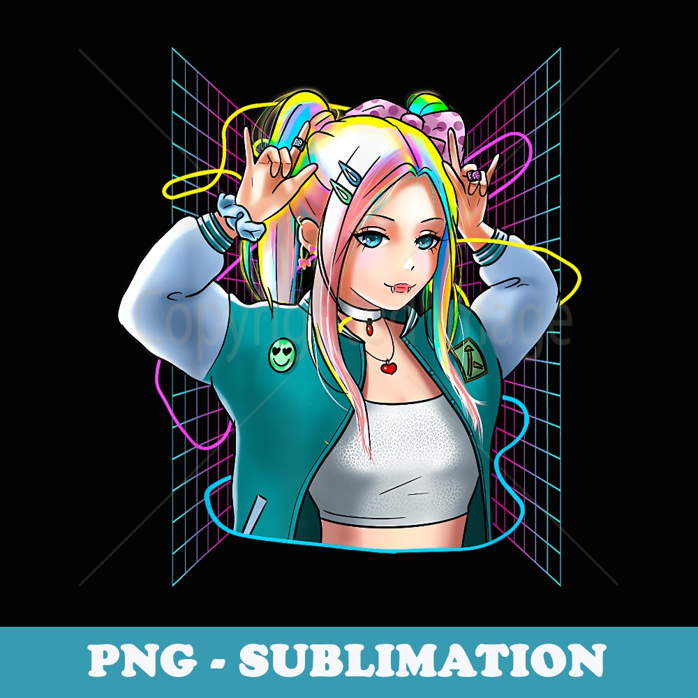 Futuristic Anime Girl Japanese Art Manga Anime - Special Edition Sublimation PNG File