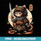 Japanese Samurai Cat Tattoo Kawaii Ninja Cat - Digital Sublimation Download File