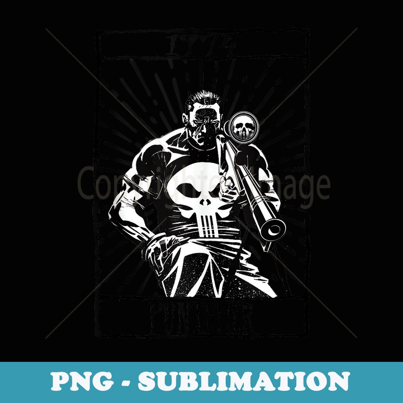 Marvel Punisher 1974 Line Art Sketch Panel - Premium Sublimation Digital Download